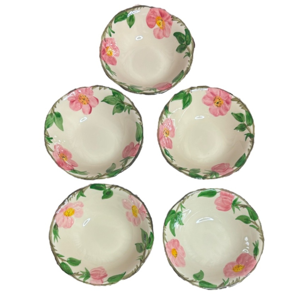 Franciscan Desert Rose 6” Bowl Small Dessert Soup Cereal Fruit Set of 5 Pink - Picture 12 of 15